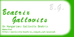 beatrix gallovits business card